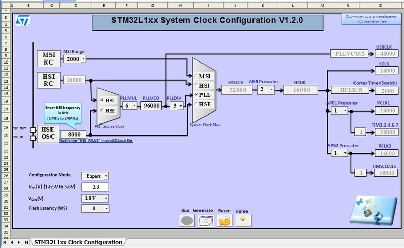 Frequency configurator for STM32