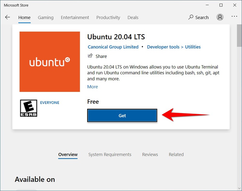 Ubuntu 20.04 distribution for Windows